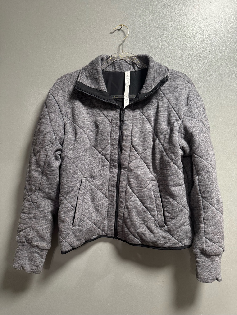 LULULEMON Athletica Forever Warm Dark Gray Quilted Zip Jacket Reversible